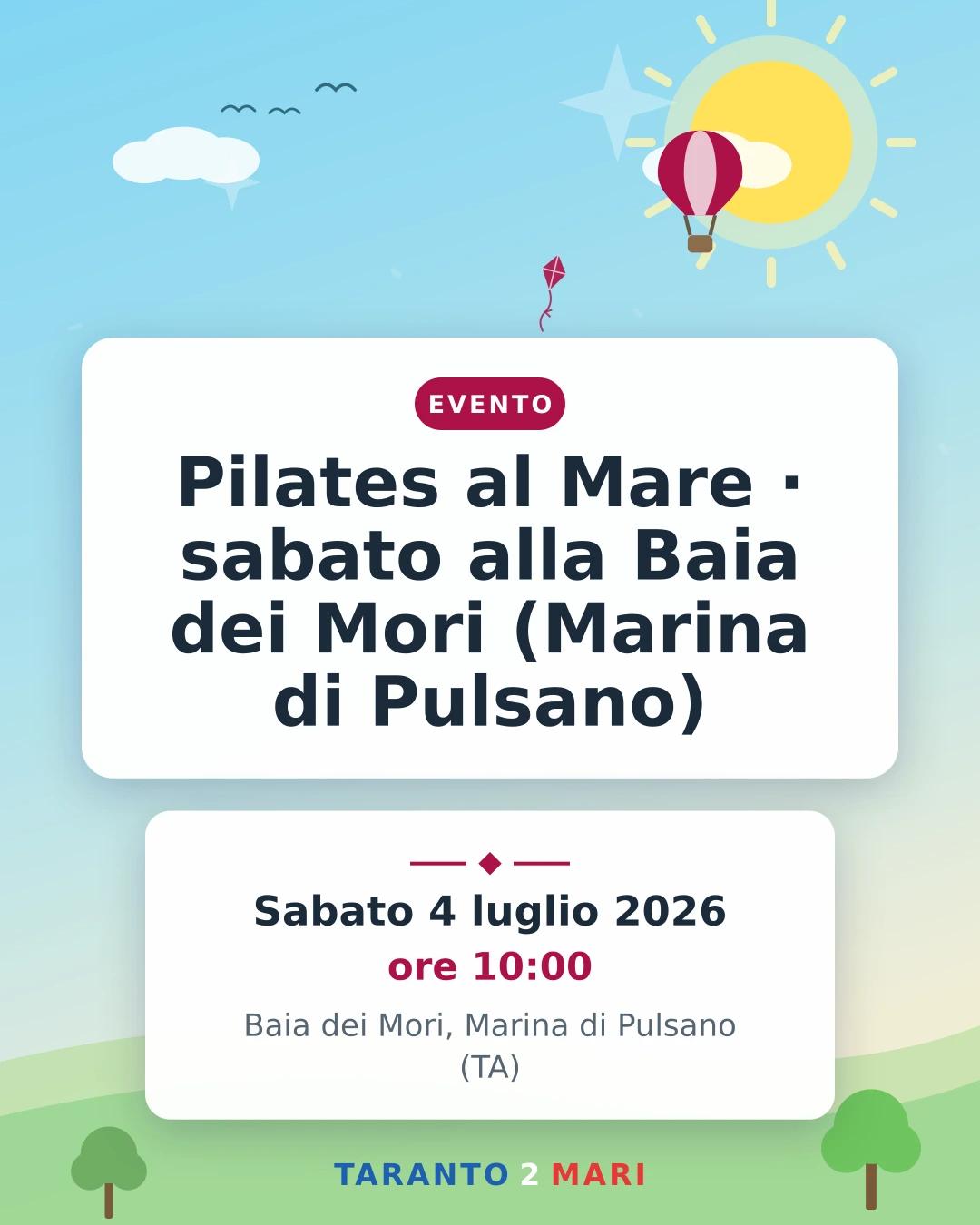 Pilates al Mare · sabato alla Baia dei Mori (Marina di Pulsano)