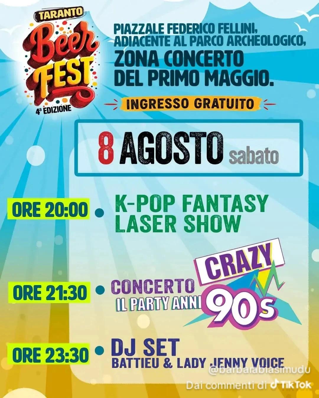 Taranto Beer Fest 2026 – Crazy 90s & K-Pop Fantasy Laser Show