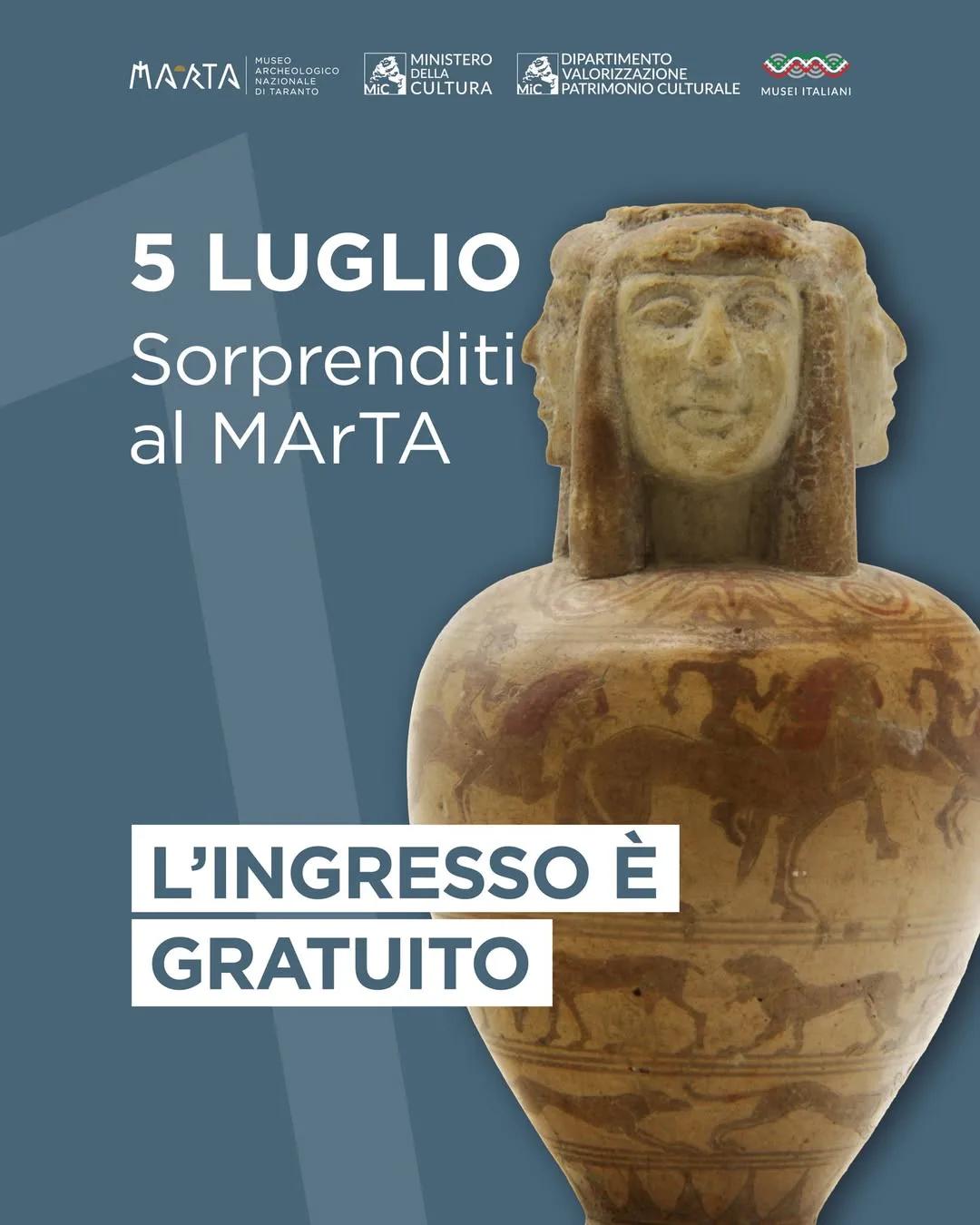 Domenica al Museo · ingresso gratuito al MArTA