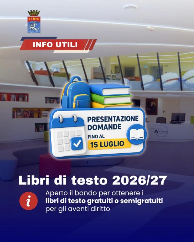 Libri di testo gratuiti o semigratuiti 2026/2027: come richiedere il buono a Taranto - Immagine 1