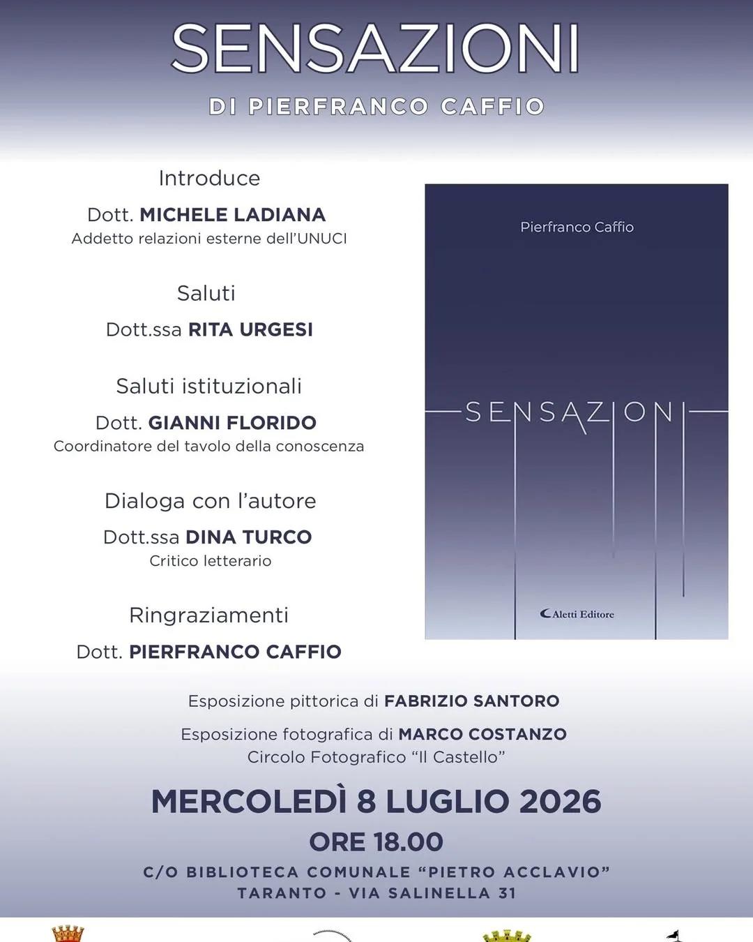 Sensazioni · silloge di Pierfranco Caffio · Biblioteca Acclavio