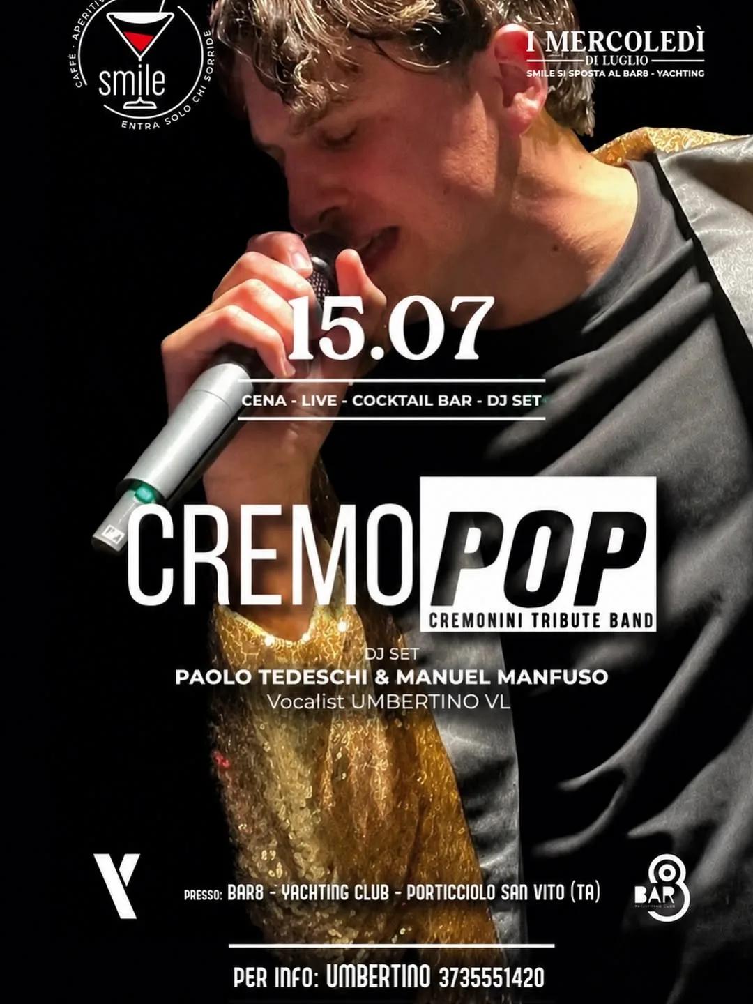Smile · CremoPop tribute Cremonini al BAR8 Yachting Club