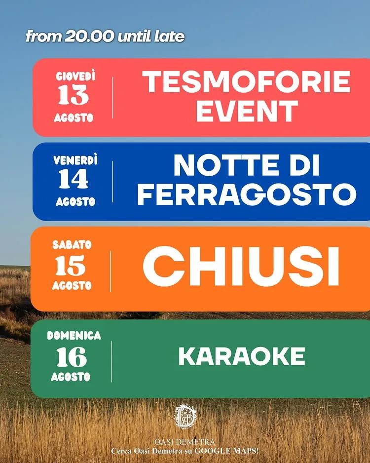Notte di Ferragosto all'Oasi Demetra