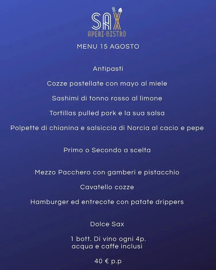 Sax Aperì-Bistrot · la cena di Ferragosto
