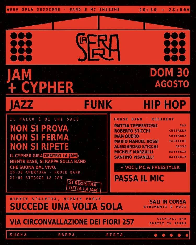 Jam session e cypher dei resident alla Serra