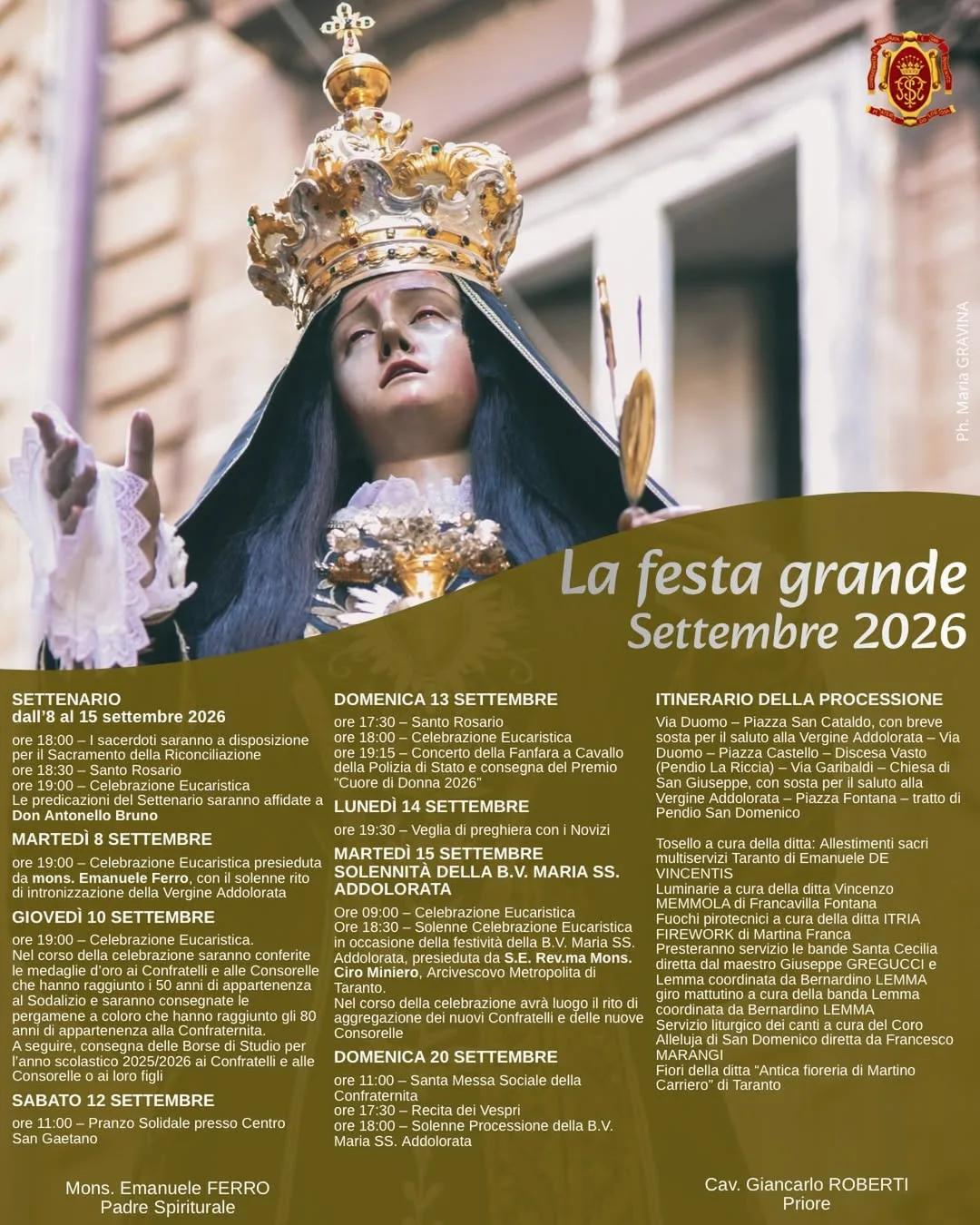 Solennità di Maria SS. Addolorata · la celebrazione dell’arcivescovo