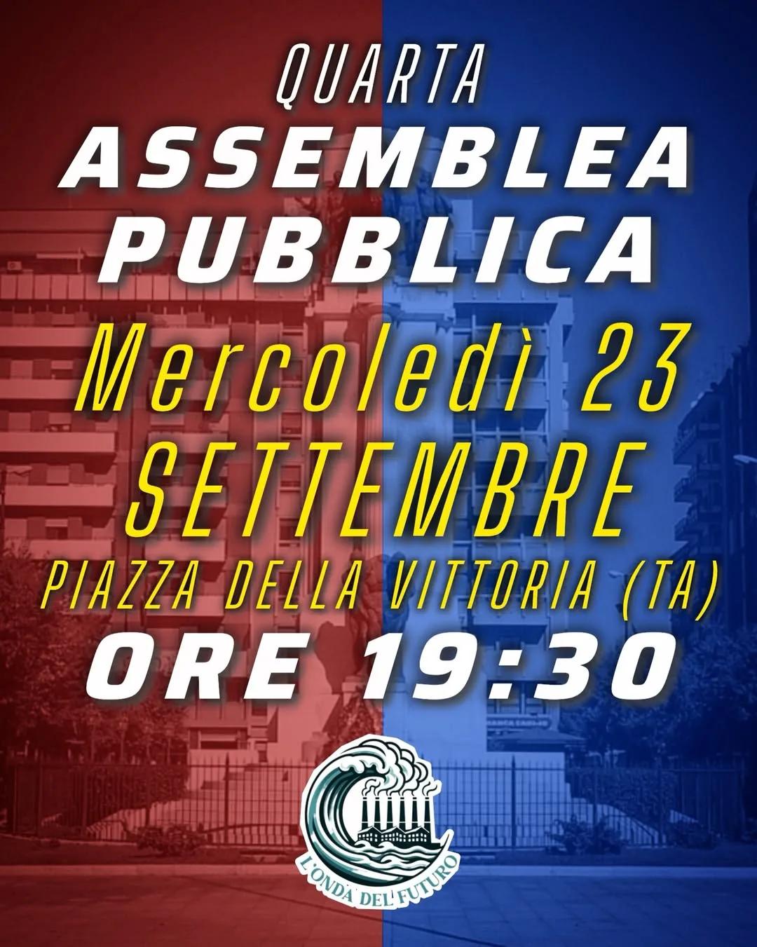Per una Taranto che rinasce senza fumi · quarta assemblea pubblica