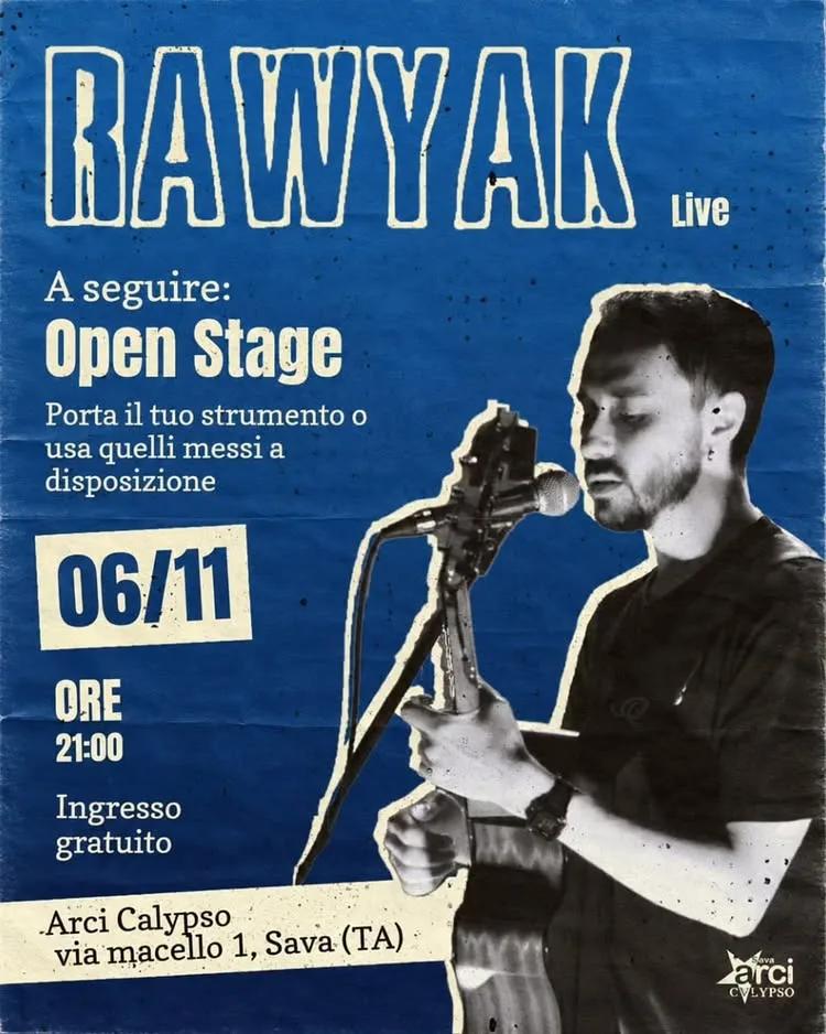 Rawyak live · e a seguire open stage