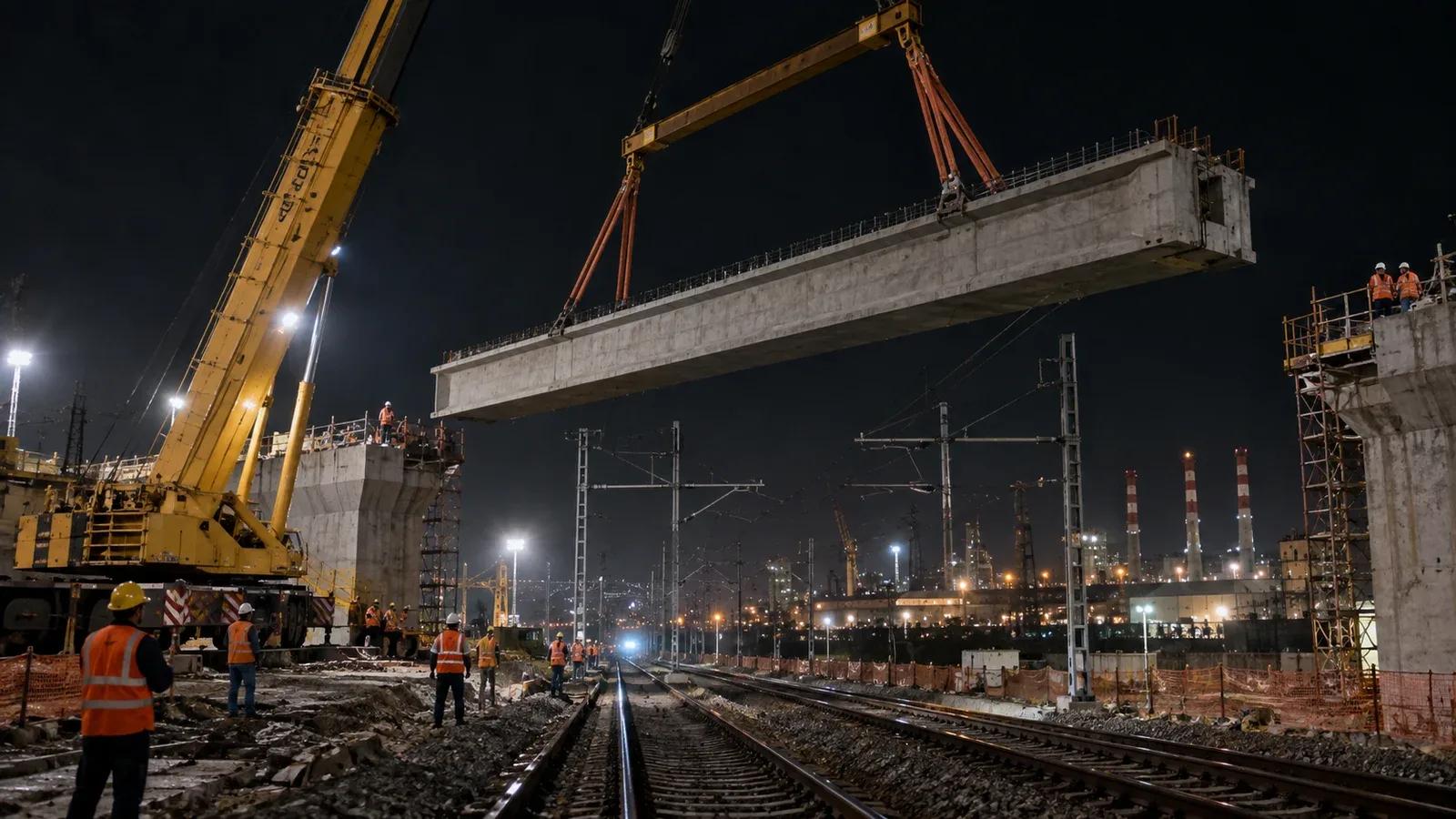 BRT, lo scavalco sulla ferrovia prende forma: stanotte l'ultima trave in zona Croce