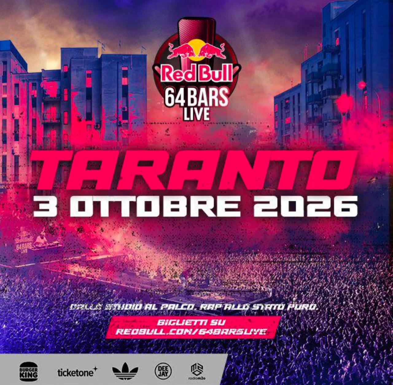 Red Bull 64 Bars Live arriva a Taranto: il rap sbarca al Paolo VI