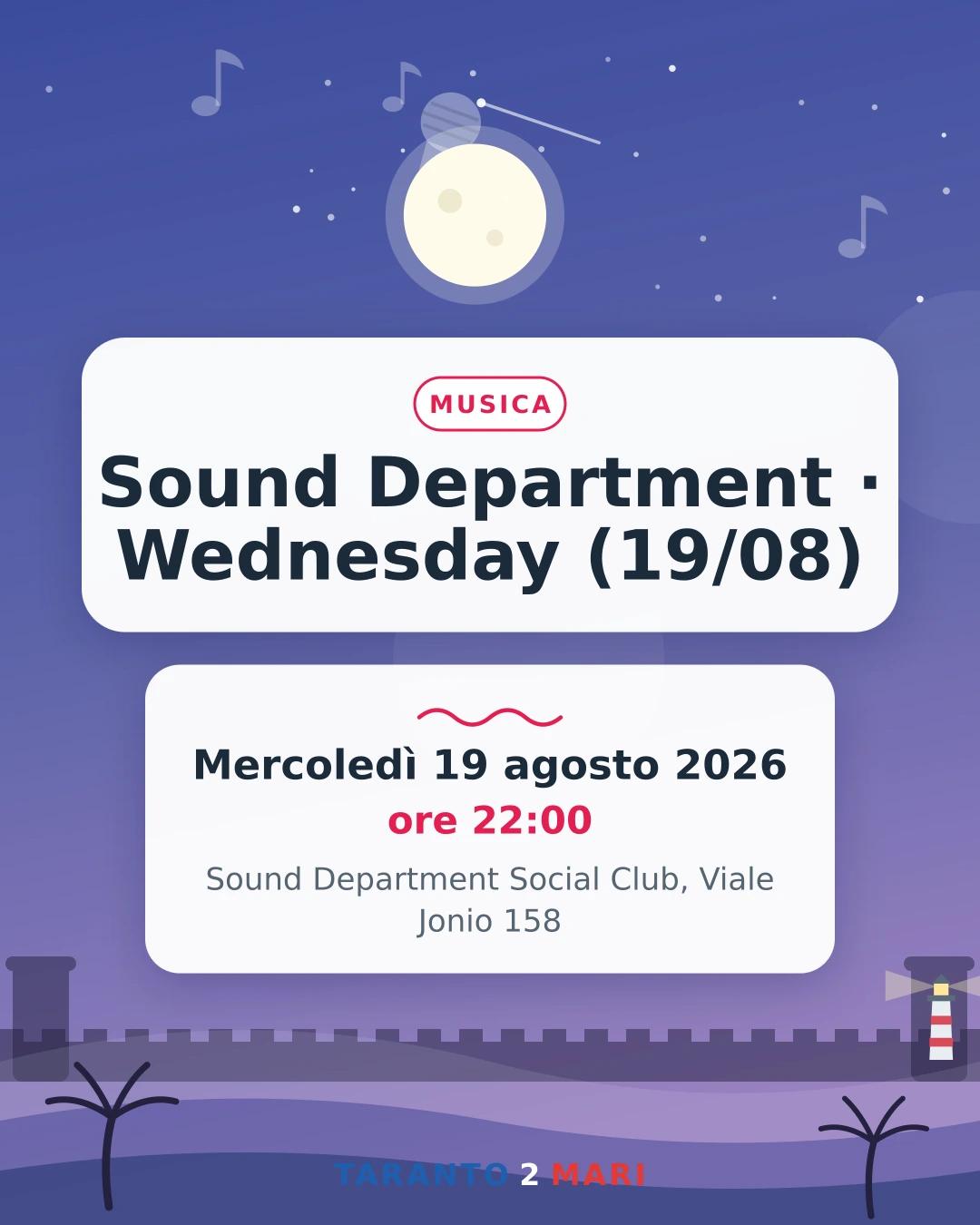 Sound Department · Wednesday (19/08)