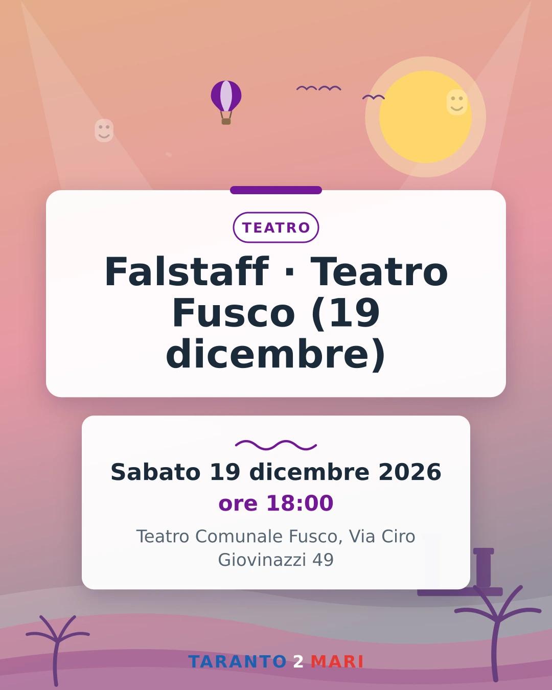 Falstaff · Teatro Fusco (19 dicembre)