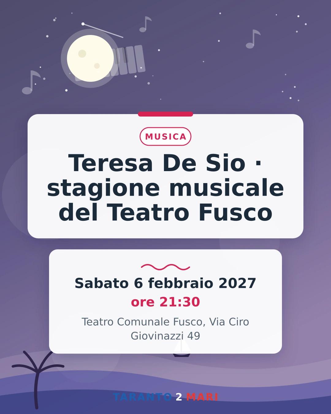 Teresa De Sio · stagione musicale del Teatro Fusco