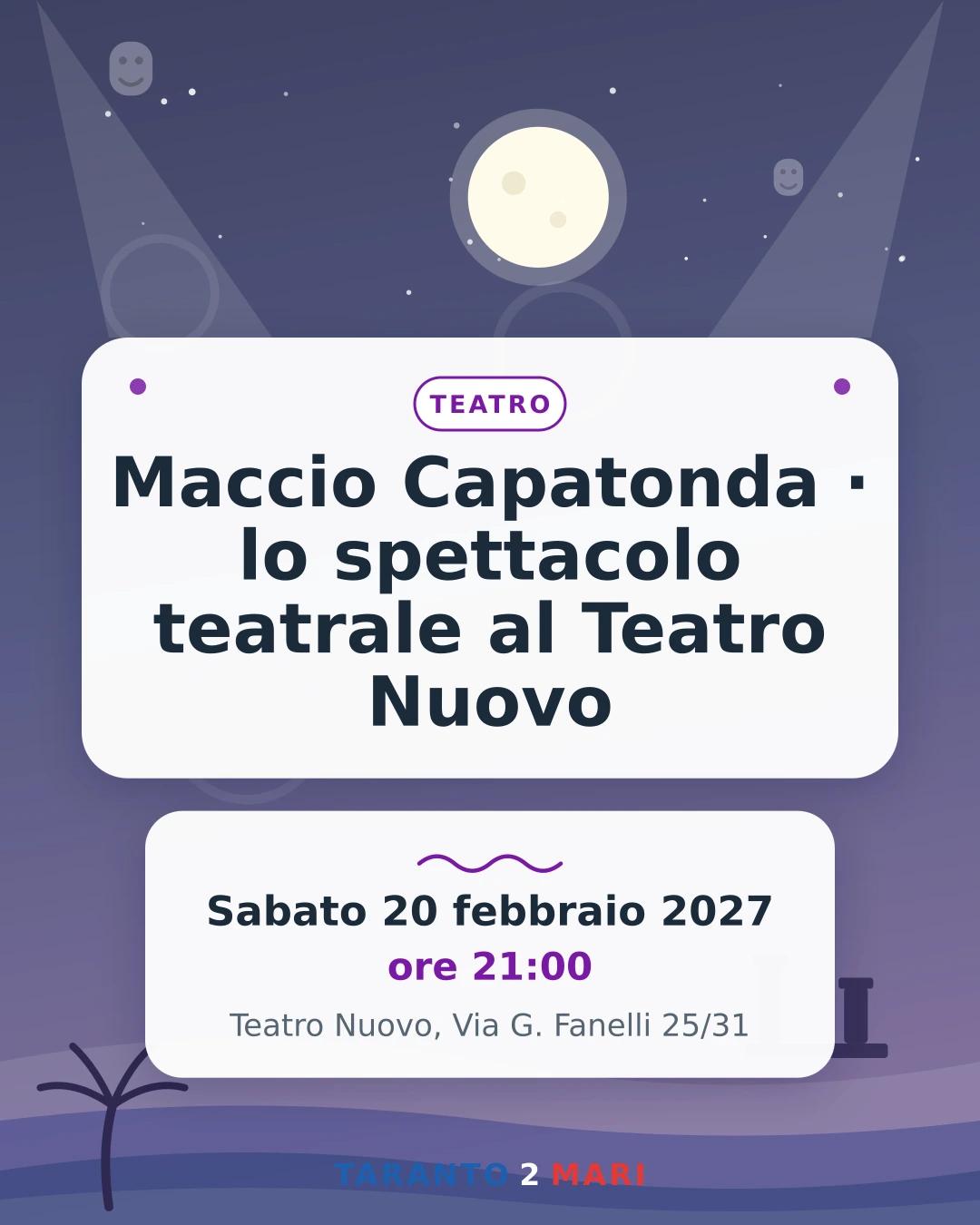 Maccio Capatonda · lo spettacolo teatrale al Teatro Nuovo