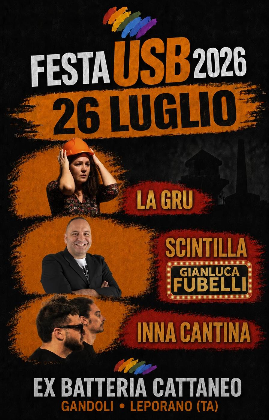 Festa USB 26 Luglio: Scintilla e Inna Cantina all’Ex Batteria Cattaneo