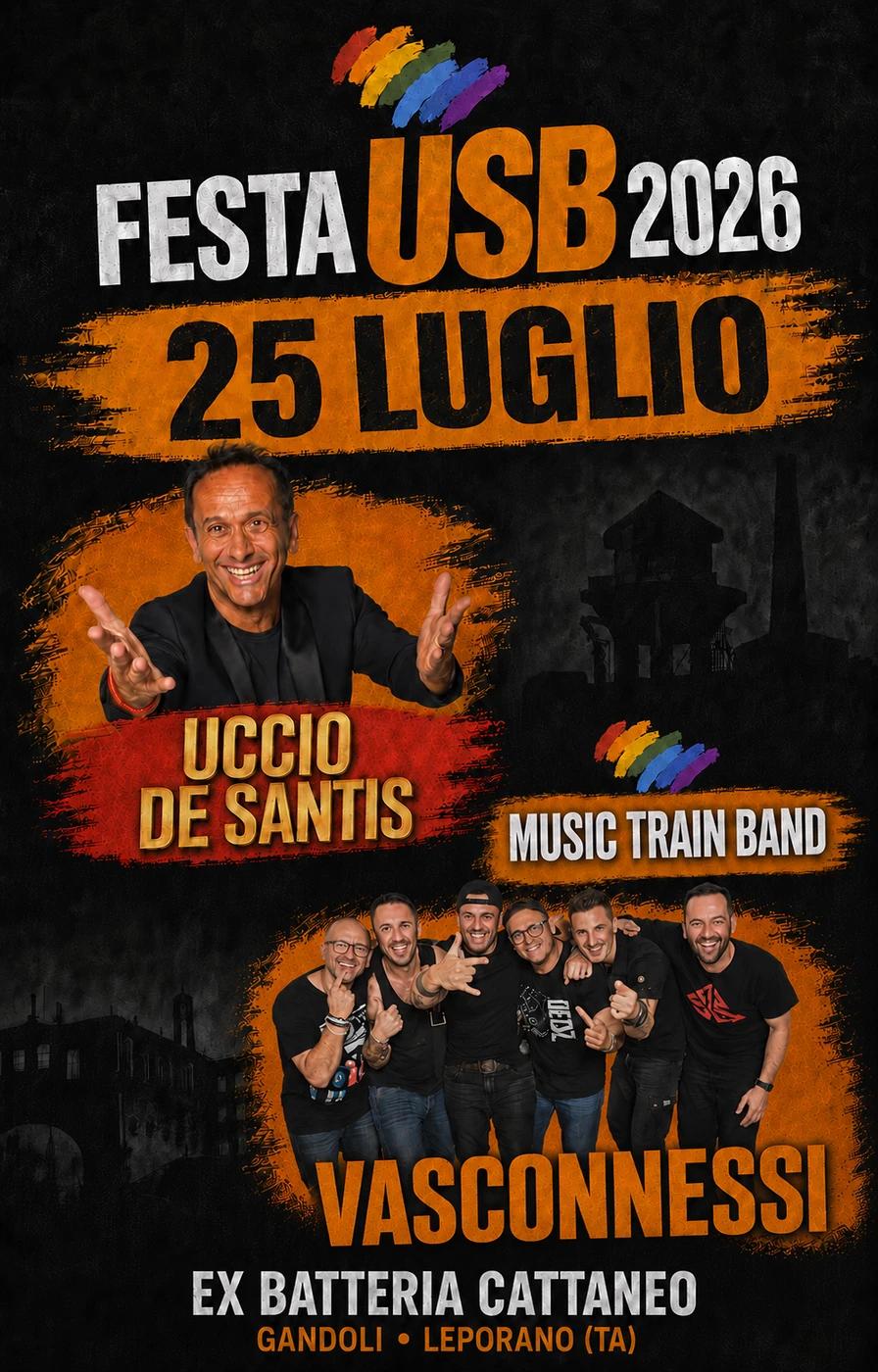 Festa USB 25 Luglio: Uccio De Santis e Vasconnessi a Leporano