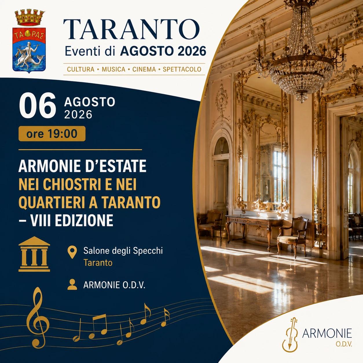 Armonie d’Estate nei Chiostri e nei Quartieri a Taranto – VIII Edizione