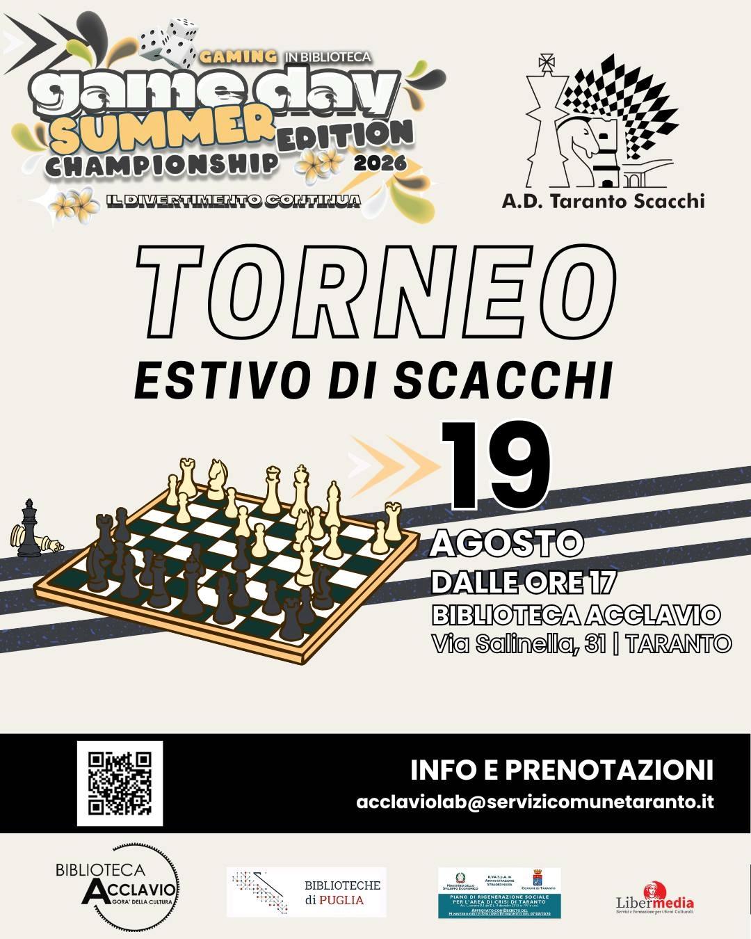 Torneo Estivo di Scacchi – GameDay Summer Edition 2026