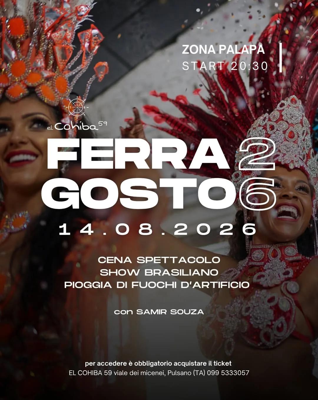 Ferragosto al Cohiba · cena spettacolo e fuochi sul mare