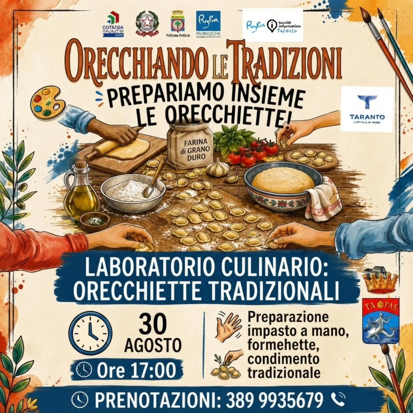 Laboratorio culinario · Orecchiette tradizionali (30 agosto)