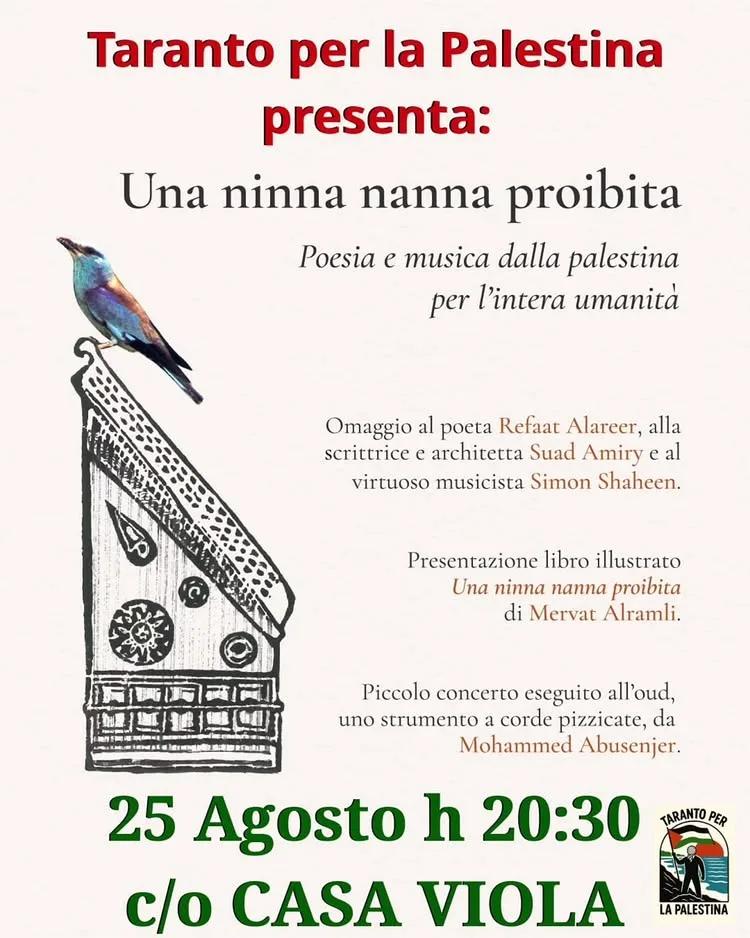 Poesia e musica dalla Palestina a Casa Viola