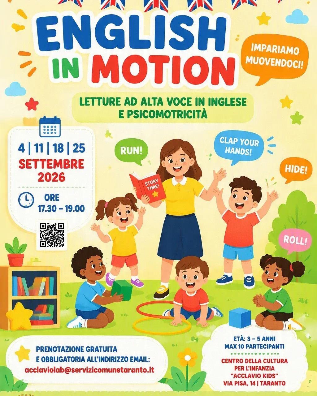 English in Motion · storytelling e psicomotricità (4 settembre)