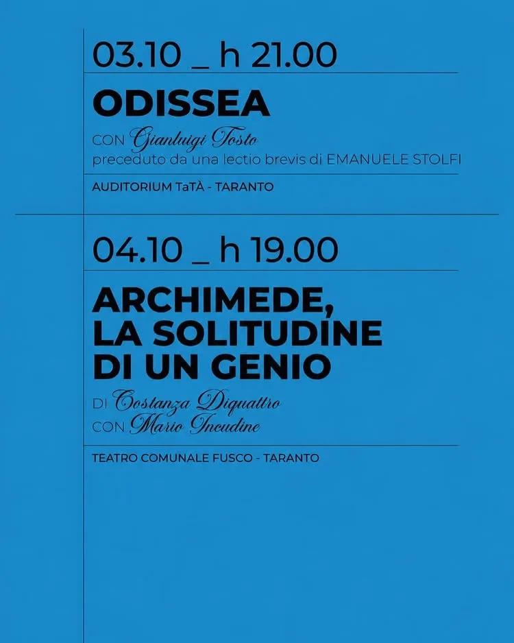 Archimede. La solitudine di un genio · Taras Teatro Festival (4 ottobre)