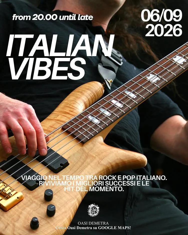 Italian Vibes live all'Oasi Demetra (6 settembre)
