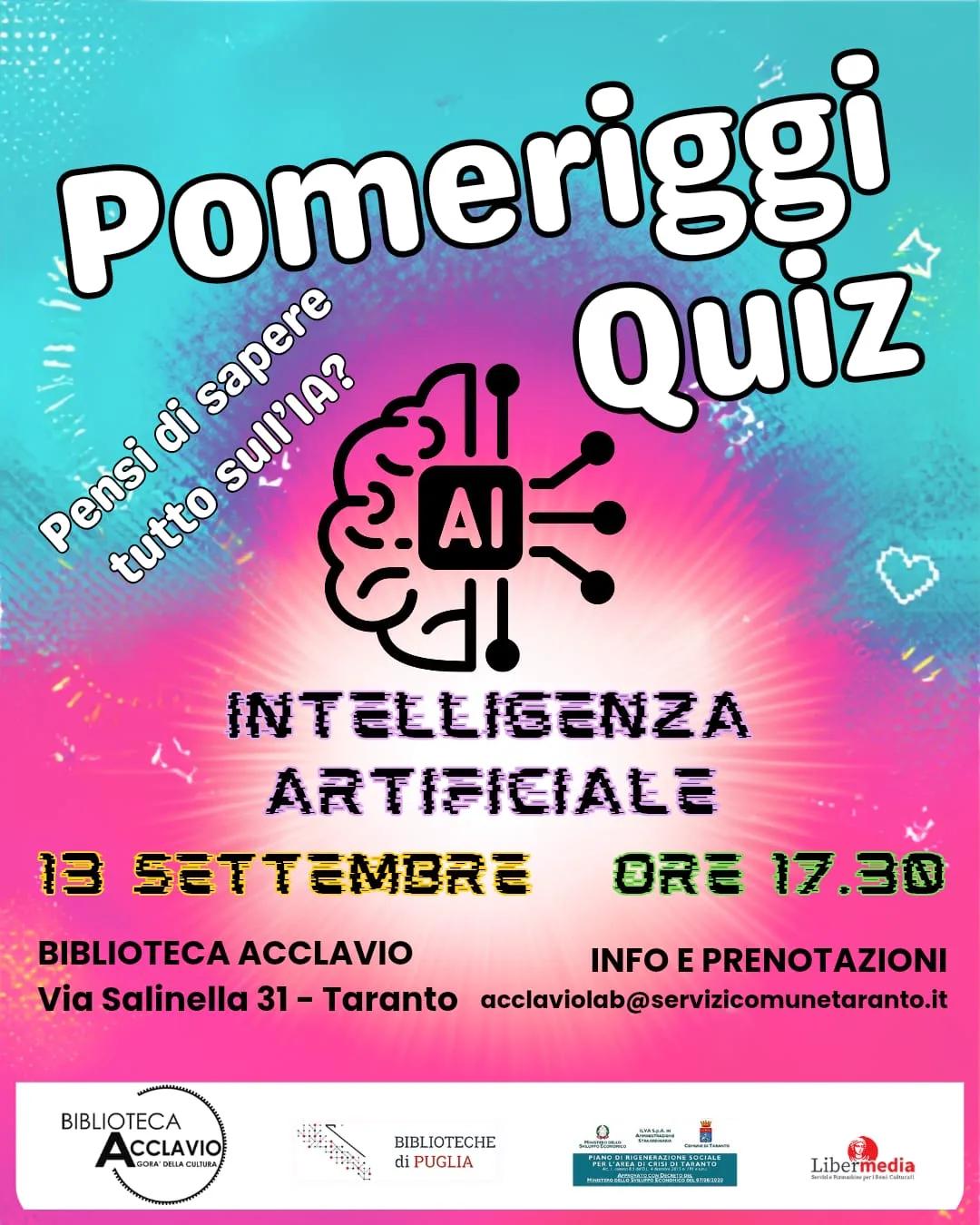 Pomeriggi Quiz alla Biblioteca Acclavio (13 settembre)