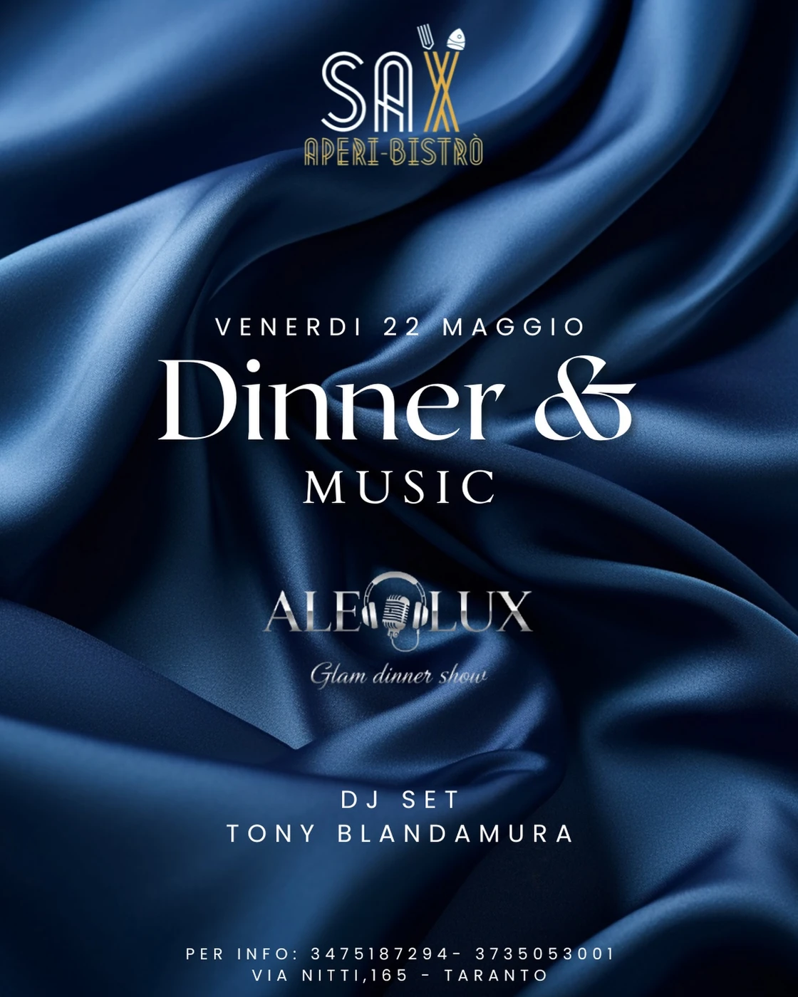 DINNER & MUSIC • Venerdì 22 Maggio