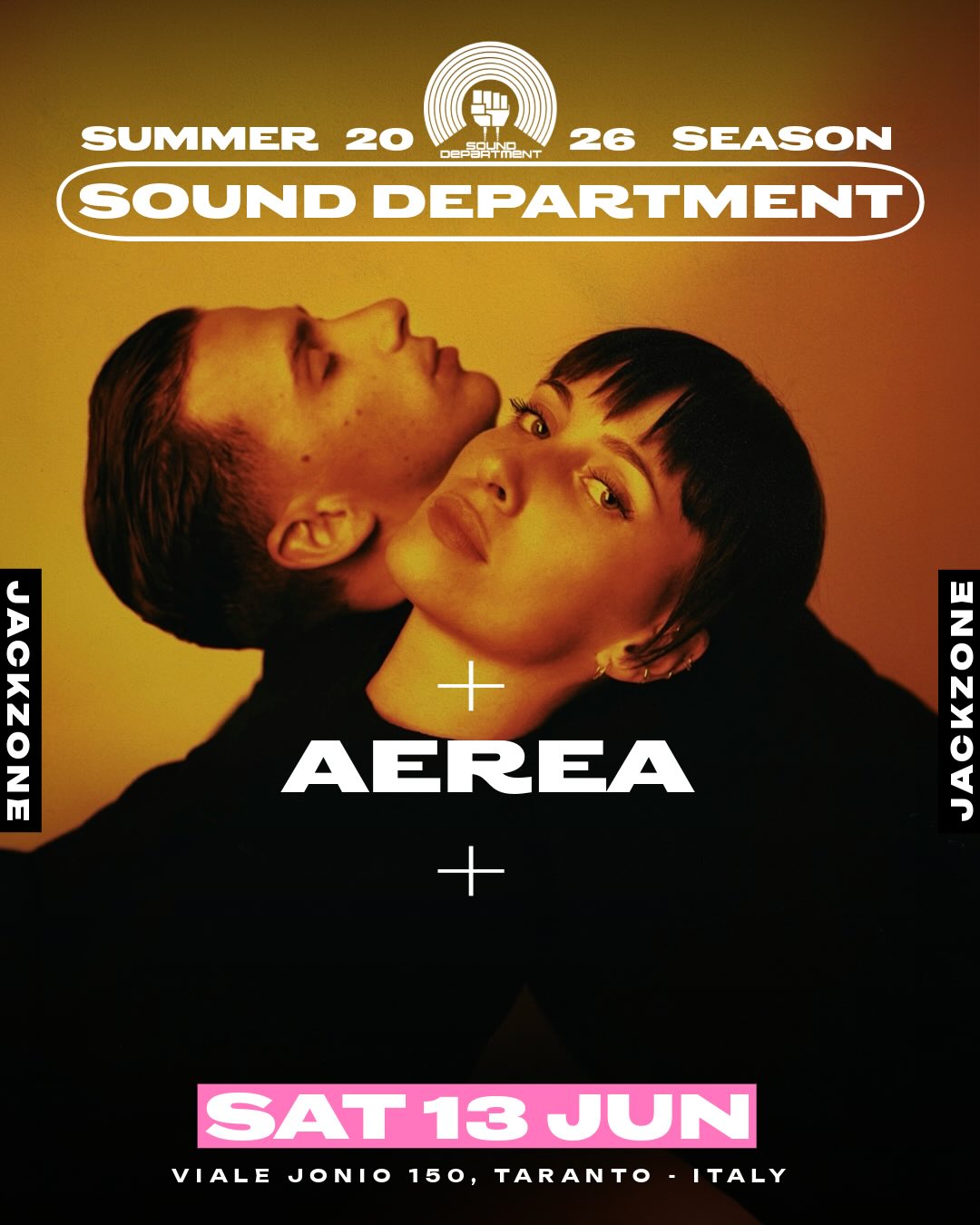 JACKZONE // New Event · Sound Department, Taranto — artwork Silvio Martines