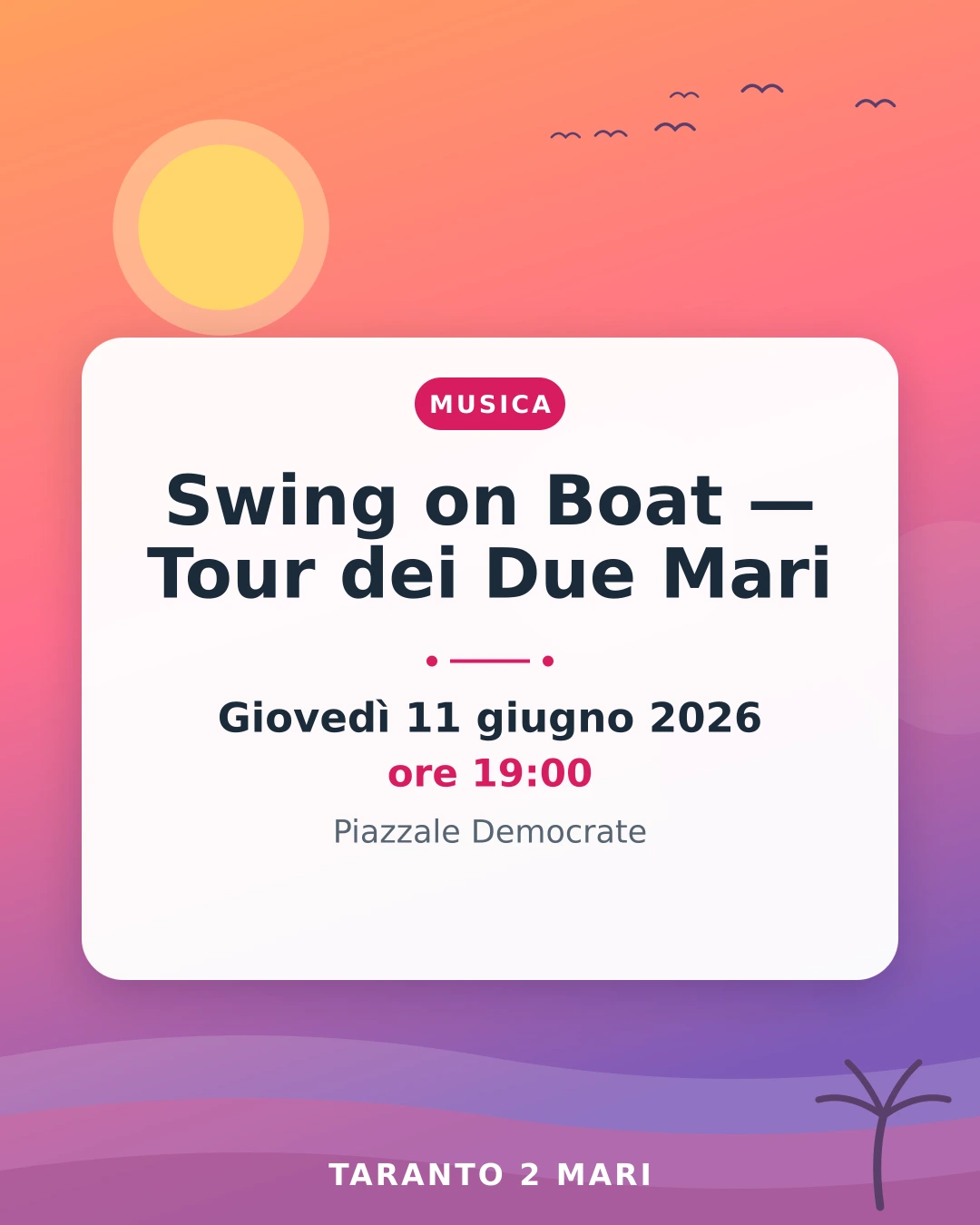 Swing on Boat — Tour dei Due Mari