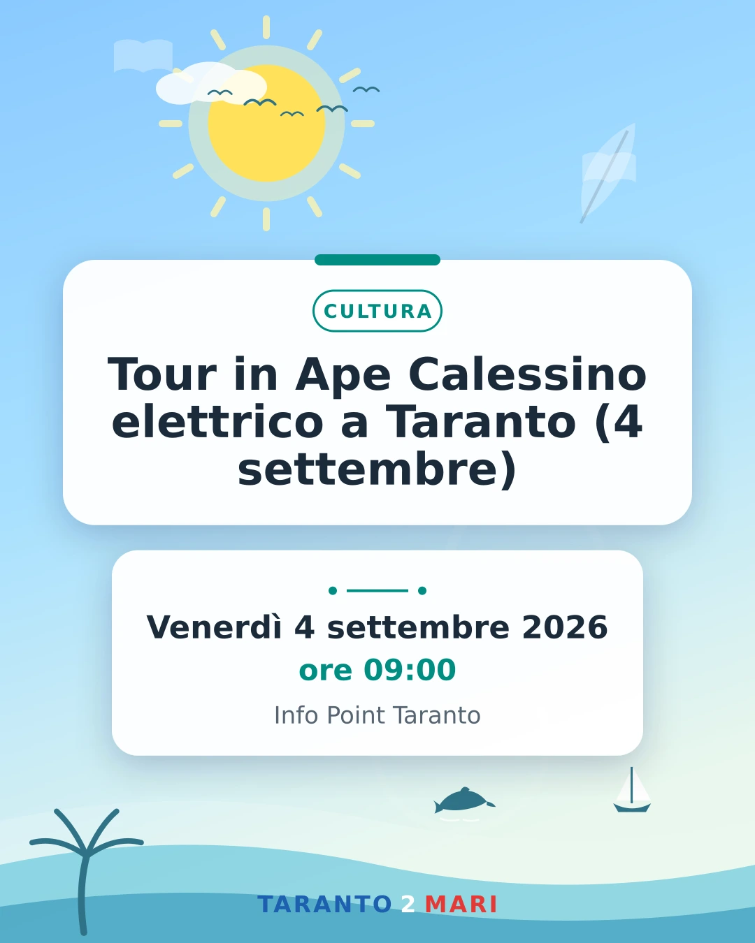 Tour in Ape Calessino elettrico a Taranto (4 settembre)