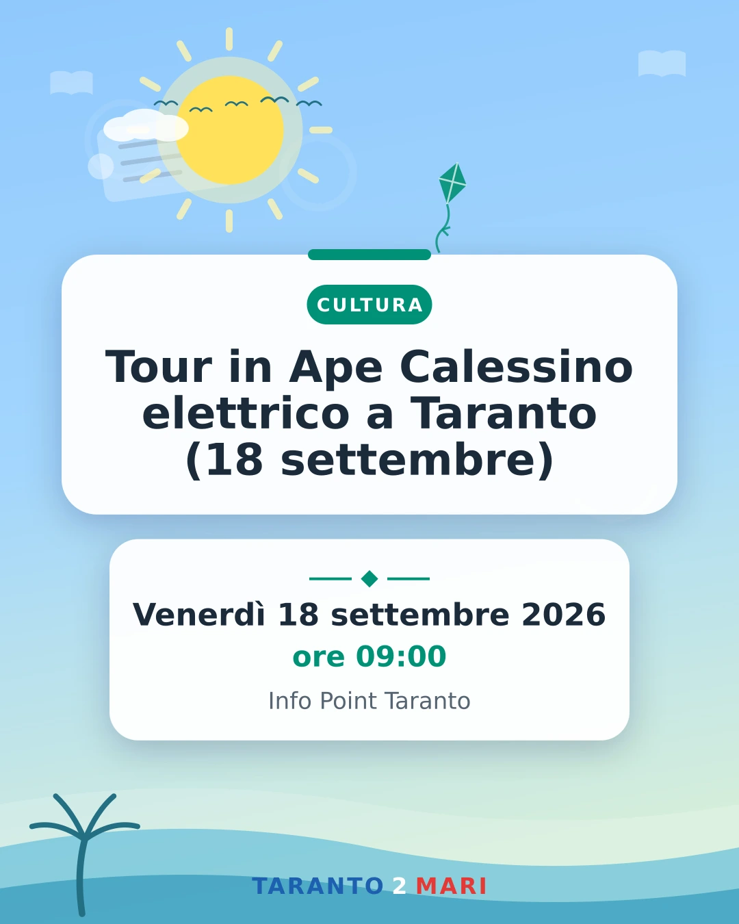 Tour in Ape Calessino elettrico a Taranto (18 settembre)