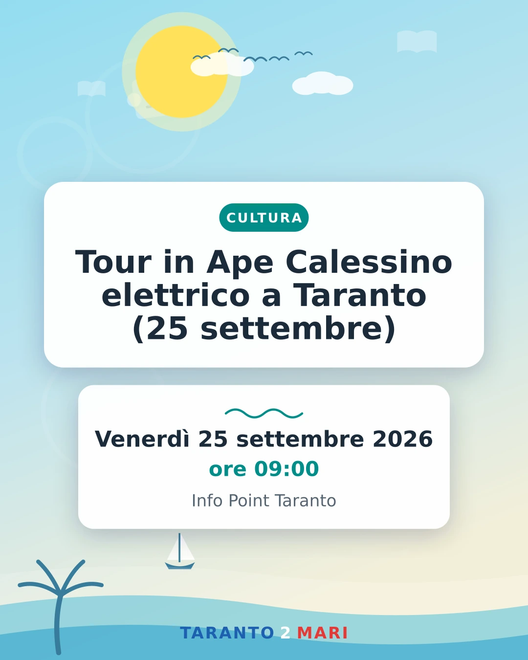 Tour in Ape Calessino elettrico a Taranto (25 settembre)