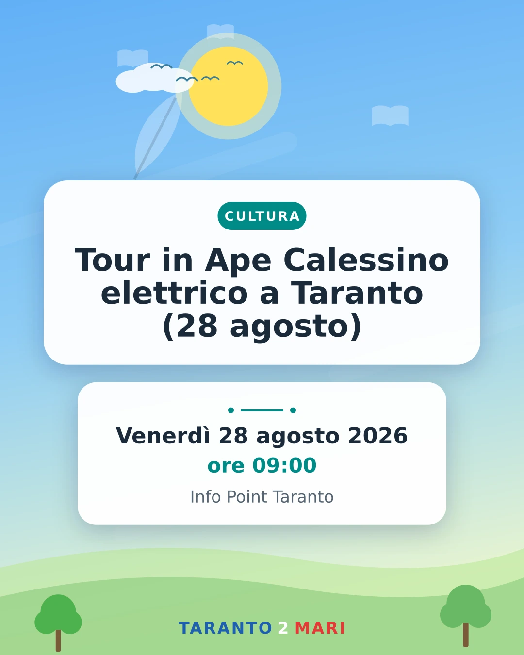 Tour in Ape Calessino elettrico a Taranto (28 agosto)