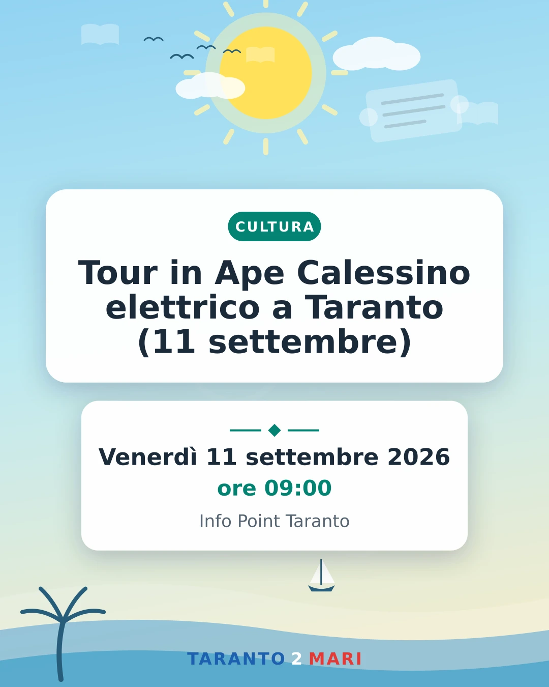 Tour in Ape Calessino elettrico a Taranto (11 settembre)