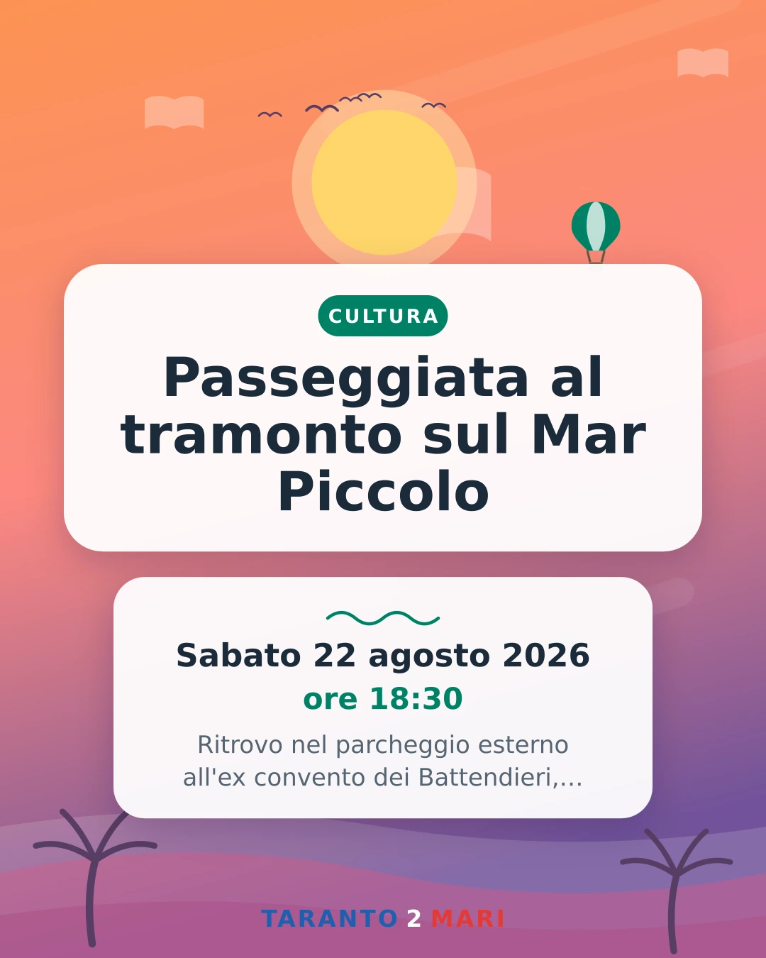 Passeggiata al tramonto sul Mar Piccolo