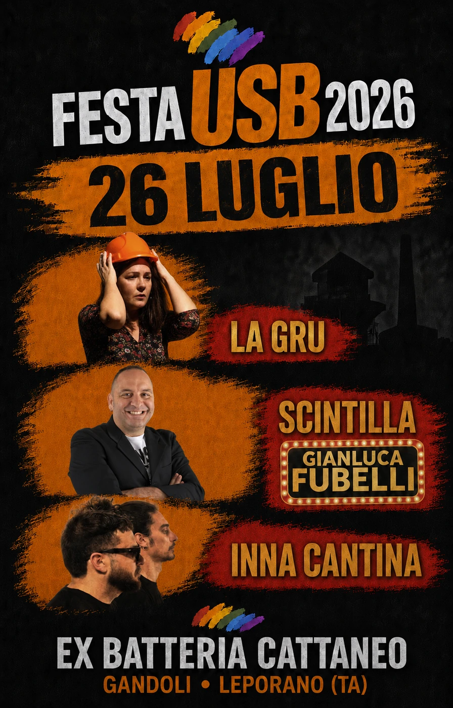 Festa USB 26 Luglio: Scintilla e Inna Cantina all’Ex Batteria Cattaneo