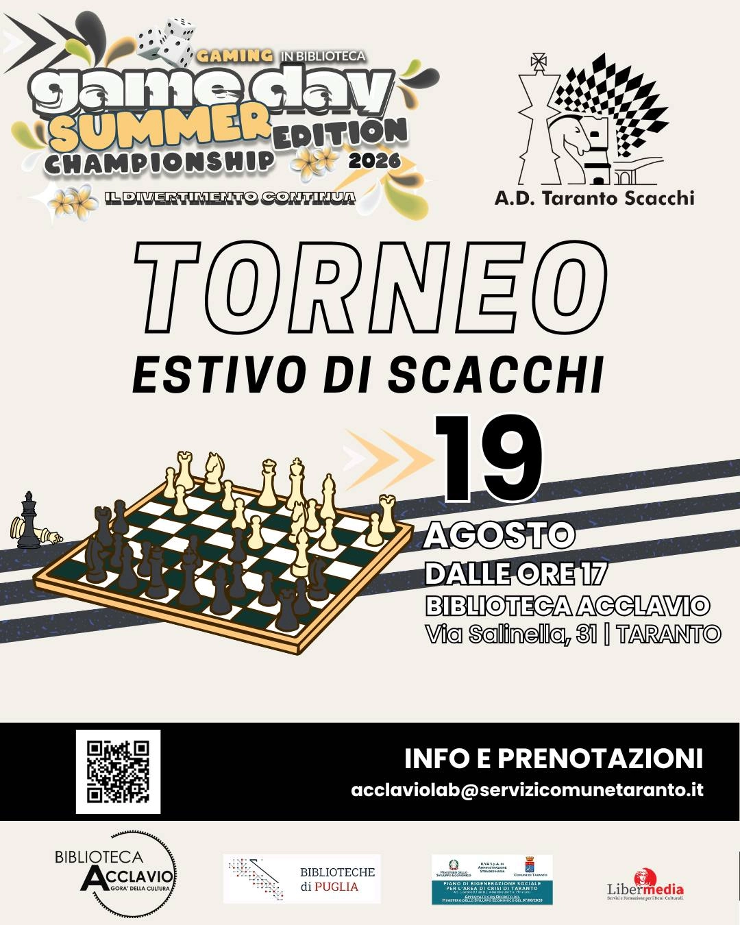 Torneo Estivo di Scacchi – GameDay Summer Edition 2026