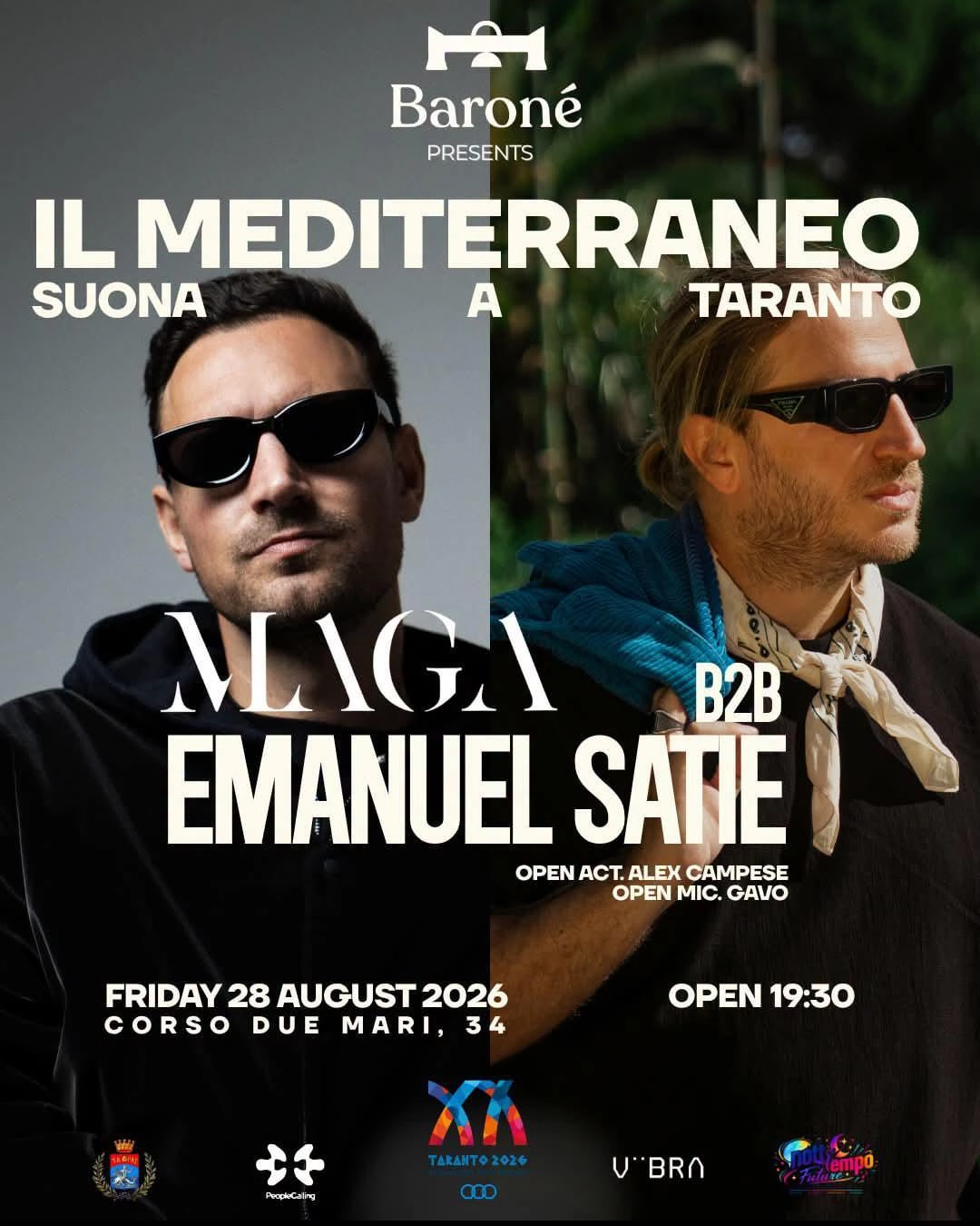 Il Mediterraneo suona a Taranto – Vanco, Maga B2B Emanuel Satie, Dosamis e Philya