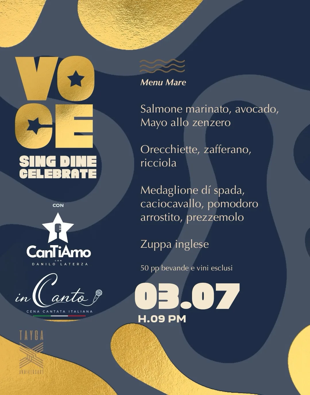 VOCE · dinner show al Tayga Beach