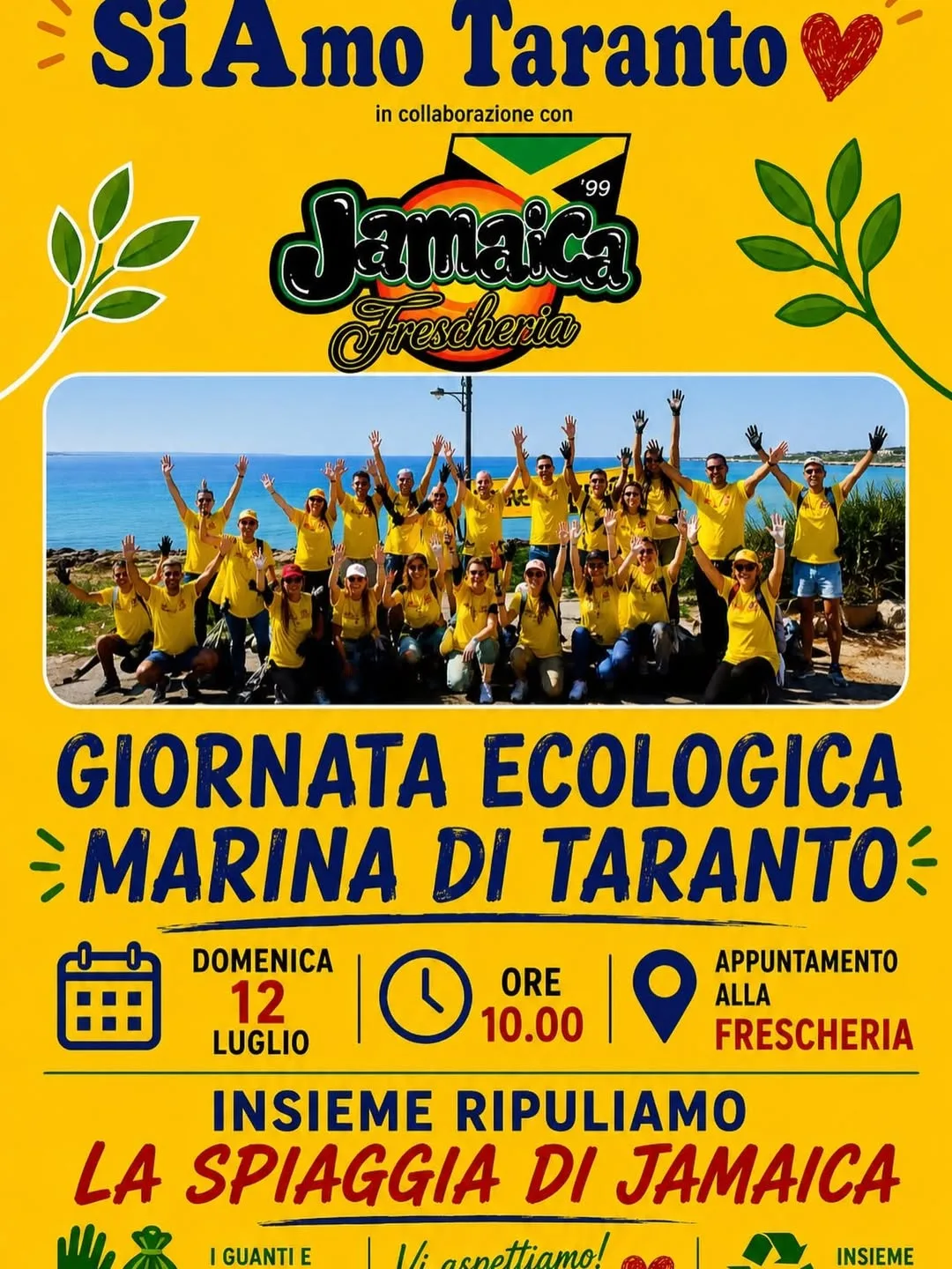 Giornata Ecologica · pulizia della spiaggia di Jamaica