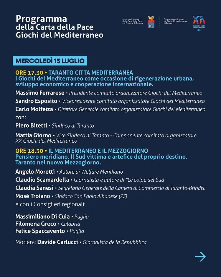 Taranto nel "lago" del Mediterraneo · un mare di prossimità