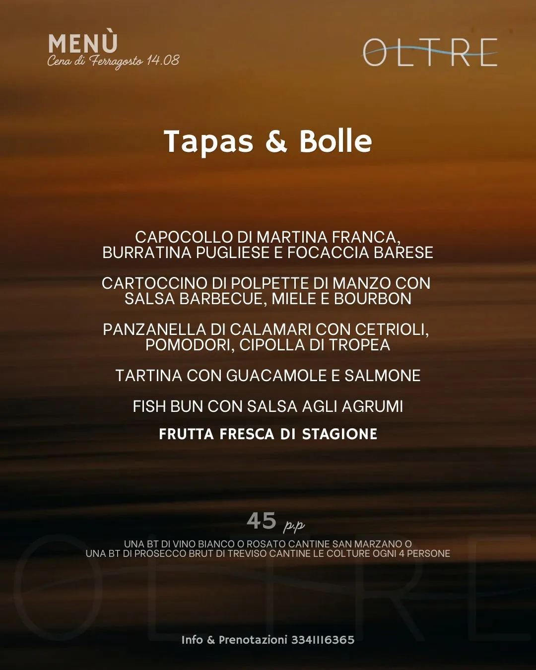 Notte di Ferragosto alla Terrazza OLTRE · Lido Gandoli