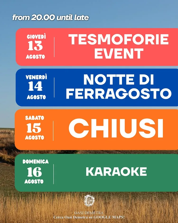 Notte di Ferragosto all'Oasi Demetra