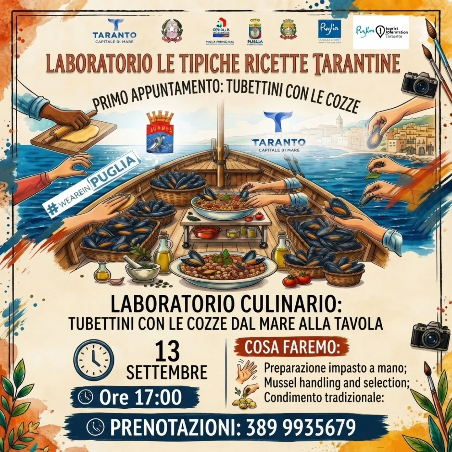 Laboratorio culinario · Tubettini con le cozze (13 settembre)