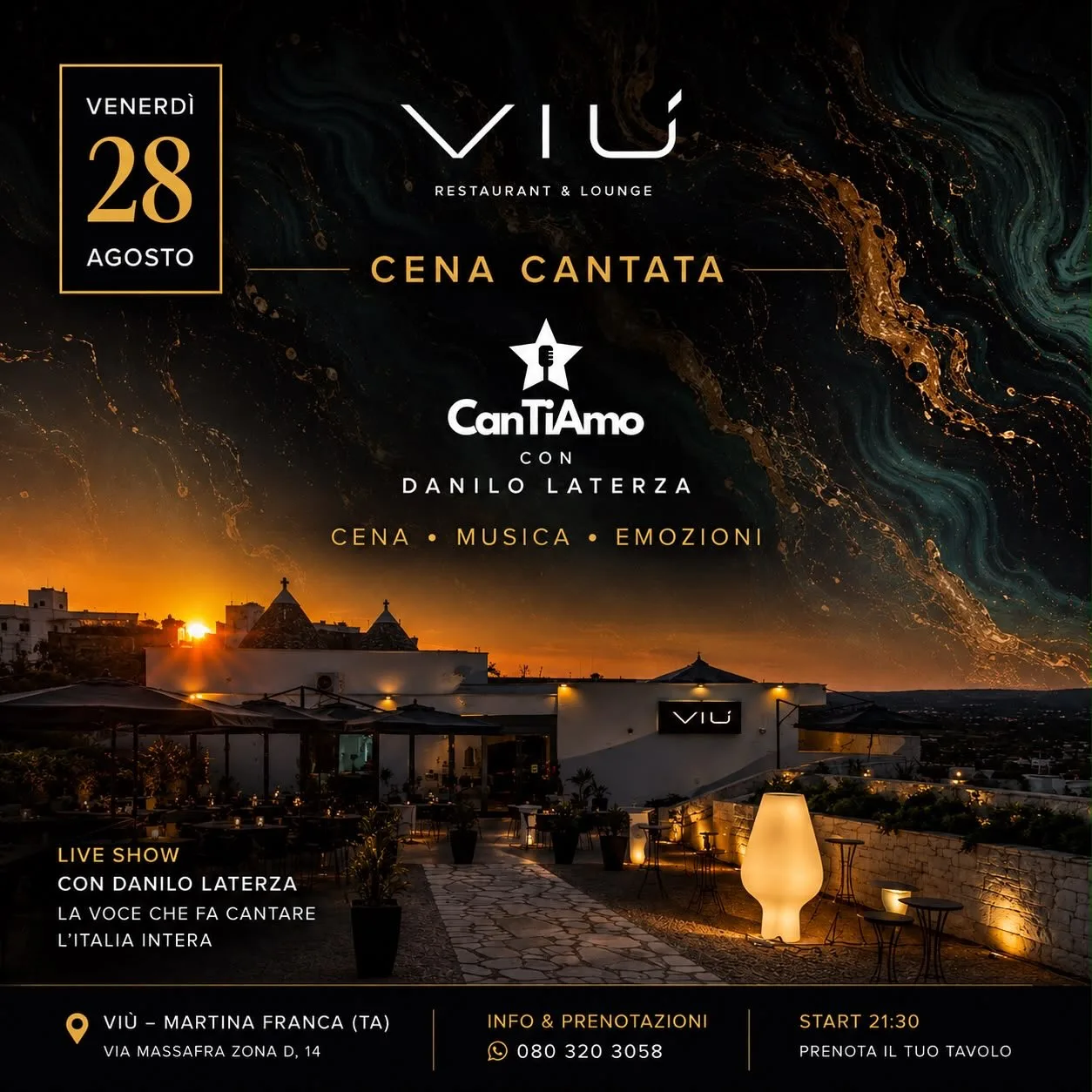 CanTiAmo con Danilo Laterza · cena cantata al Viù
