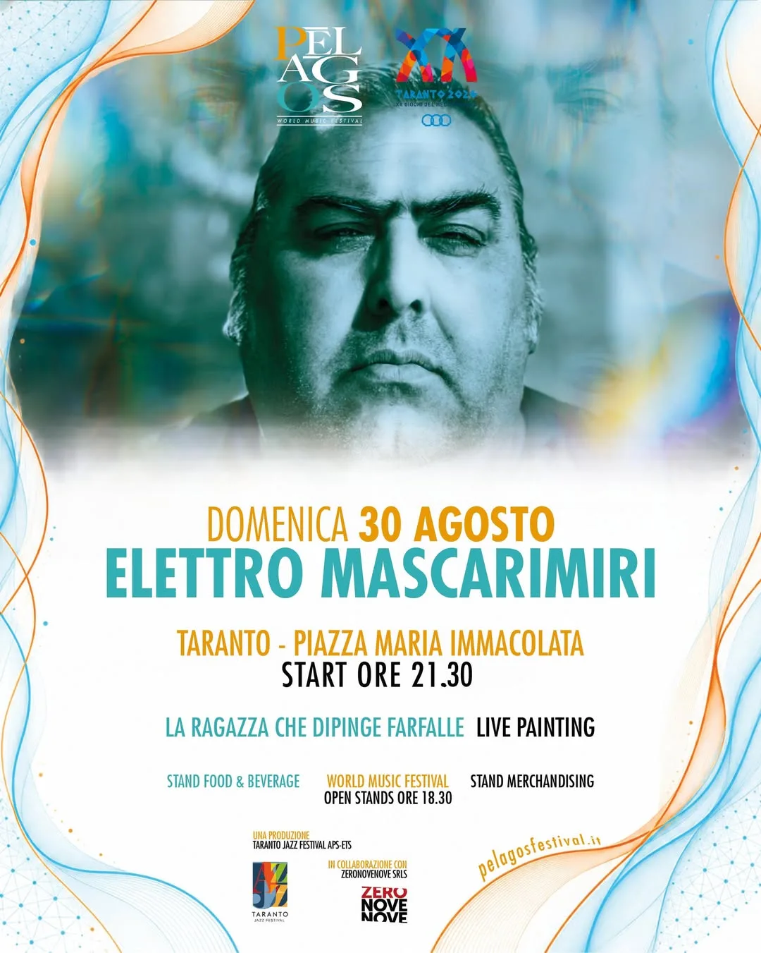 Locandina Pelagos World Music Festival, Elettro Mascarimirì, 30 agosto 2026