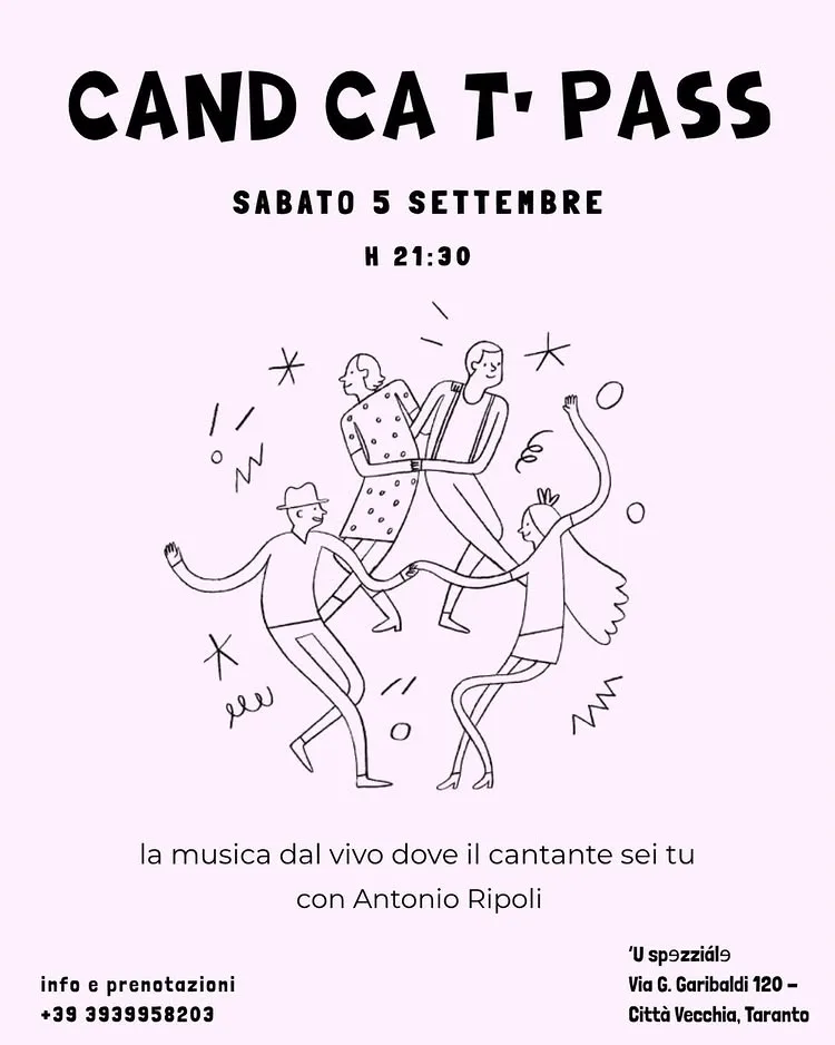 Cand ca t' pass · Antonio Ripoli chitarra e voce a 'U Spzziale
